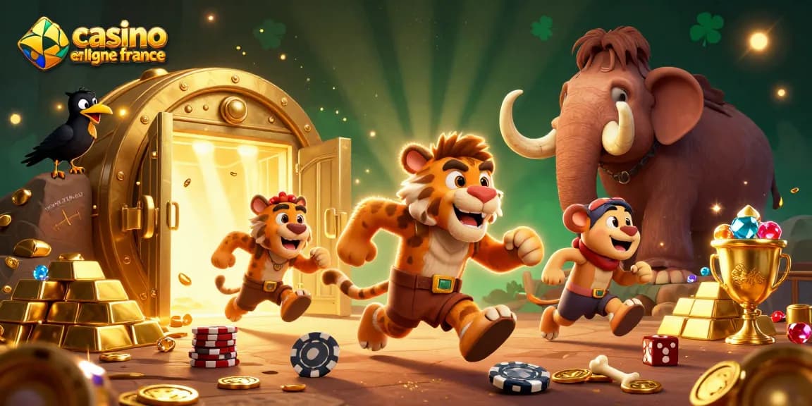 Jouer au casino en ligne France avec des personnages colorés dans un cadre dynamique et captivant.