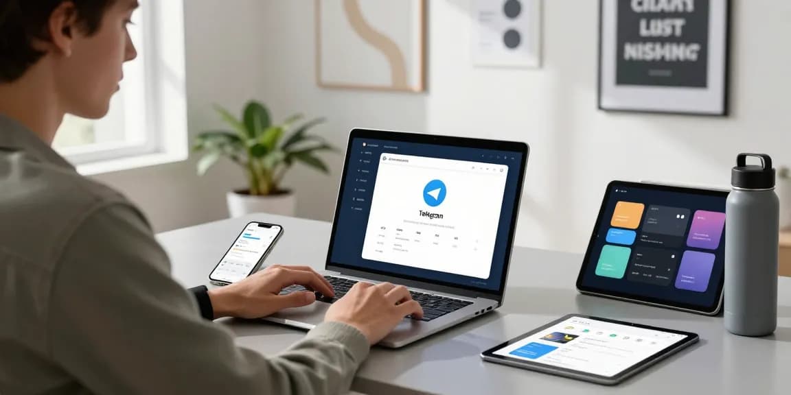 Using Telegram in China: Comprehensive guide setup in a modern office space.