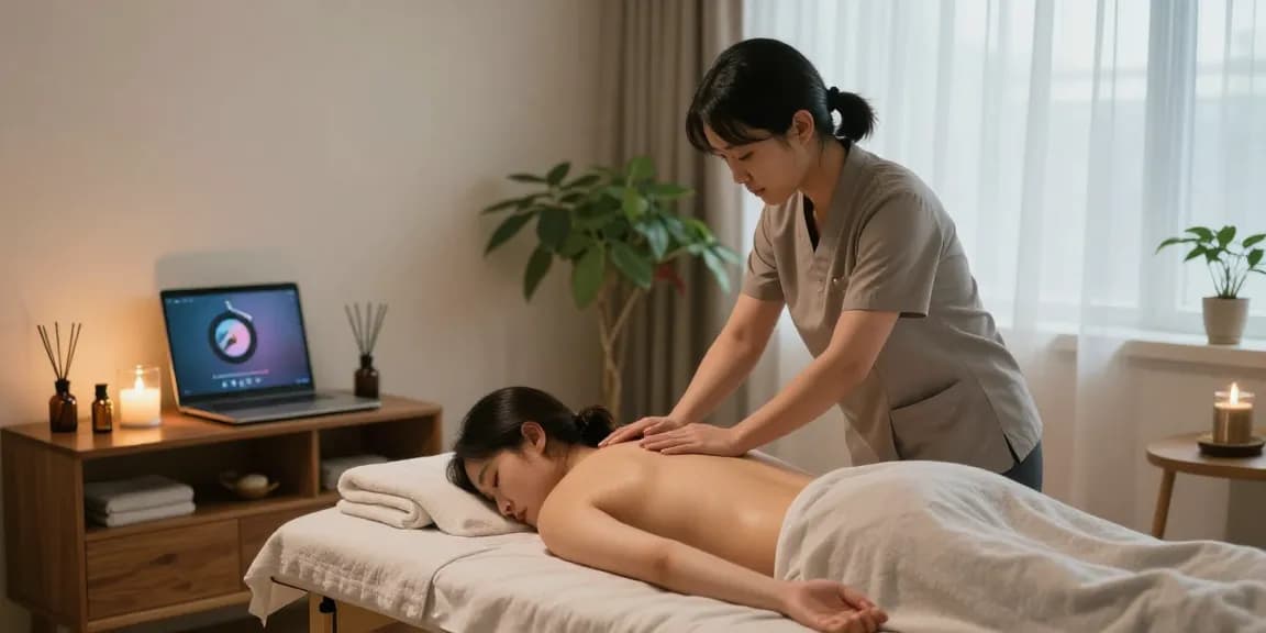 Experience a relaxing 노원출장마사지 in a tranquil living room with soothing ambiance.