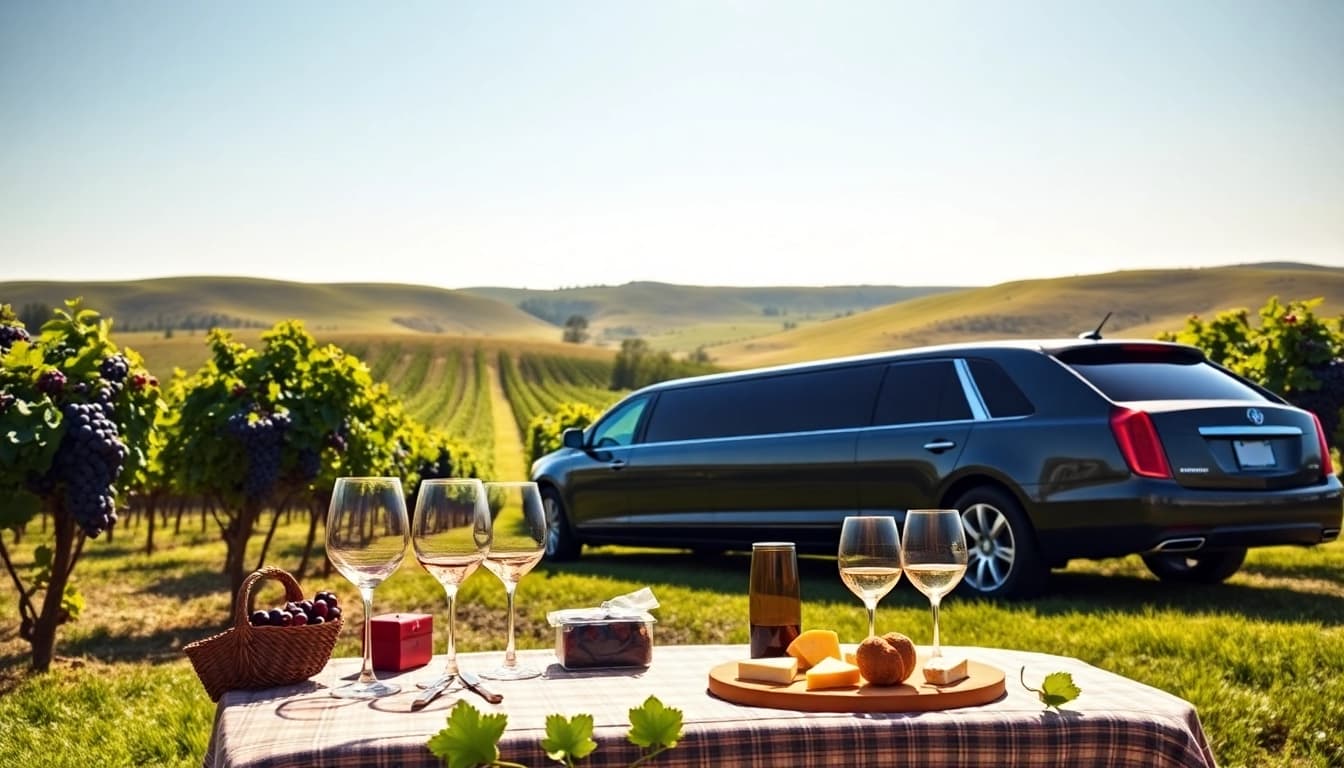Experience luxurious wine tour limo packages with scenic vineyards and gourmet delicacies.
