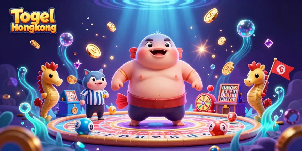 Experience thrilling Togel Hongkong moments with our lively fugu sumo scene and lottery elements.