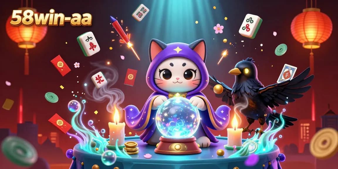 Engage in thrilling games at 58win-aa with mystic cat and tarot raven!