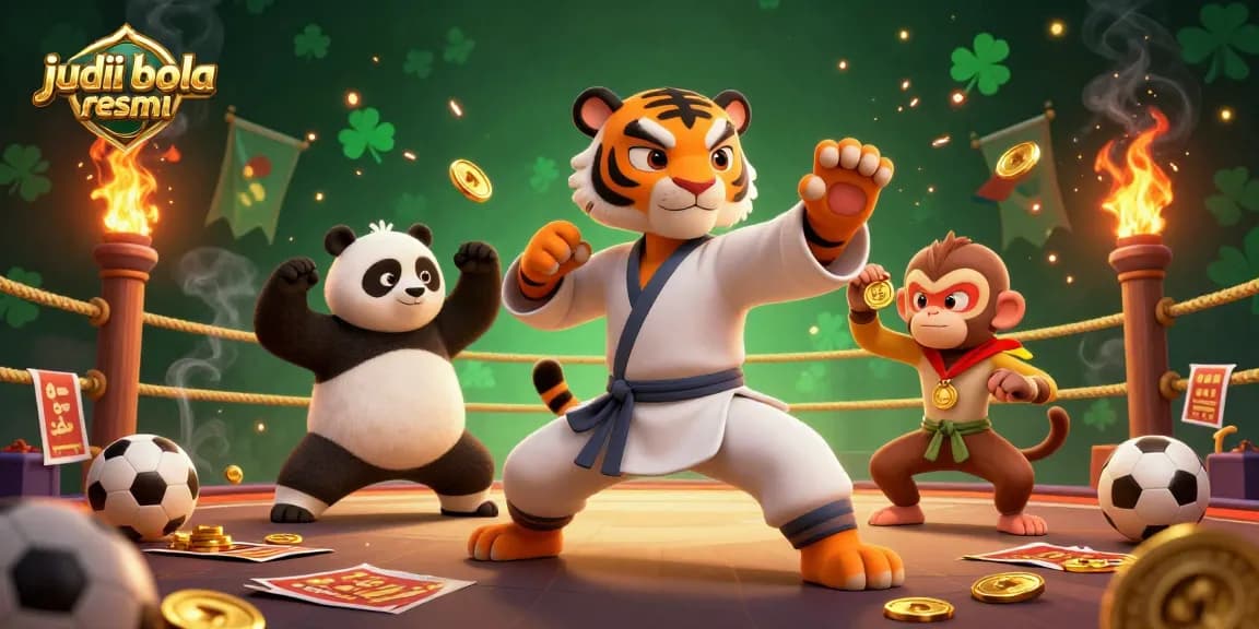Engage in judi bola resmi with an exciting sports betting scene featuring animated characters in action.