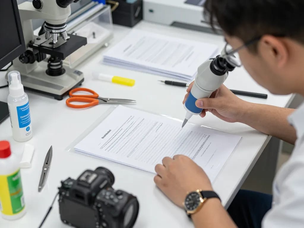 Expertly removing plastic lamination using specialized solutions for cách bóc giấy tờ đã ép plastic in a professional office.