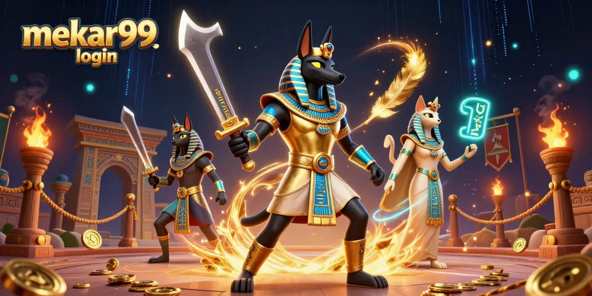 Mekar99 login showcases exciting gaming action with mythical characters in an immersive arena.
