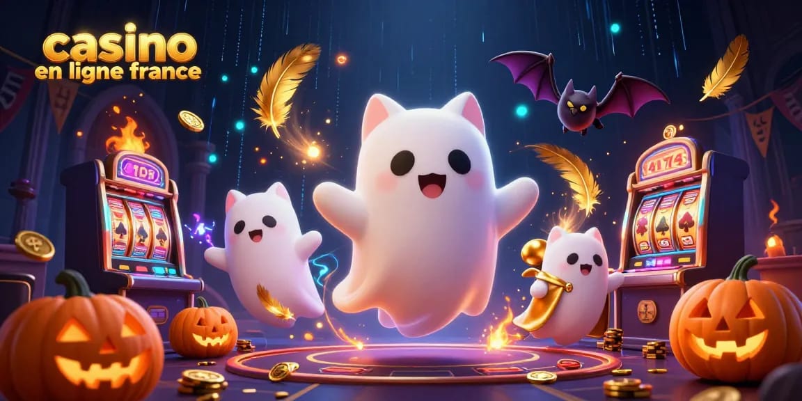 Découvrez les mystères du casino en ligne France avec un chat fantôme et une chauve-souris dans un cadre haletant.