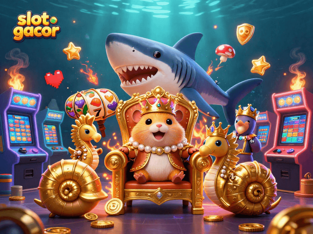Experience thrilling slot gacor adventures with vibrant casino game elements in rich underwater imagery.