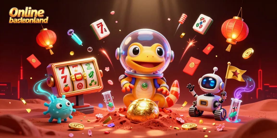 Engage in online casino buitenland with a vibrant 3D Martian theme featuring slot reels and cheers