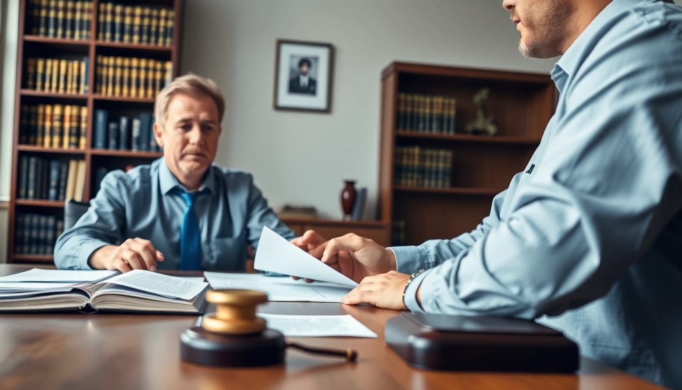 Clearwater truck accident lawyer in a client meeting discussing accident case details.