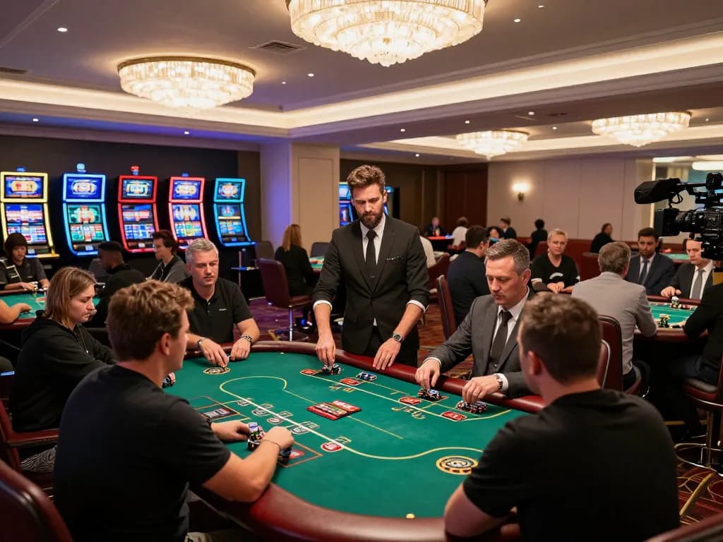 Experience intense gameplay at rik vip casino as players strategize at vibrant poker tables.