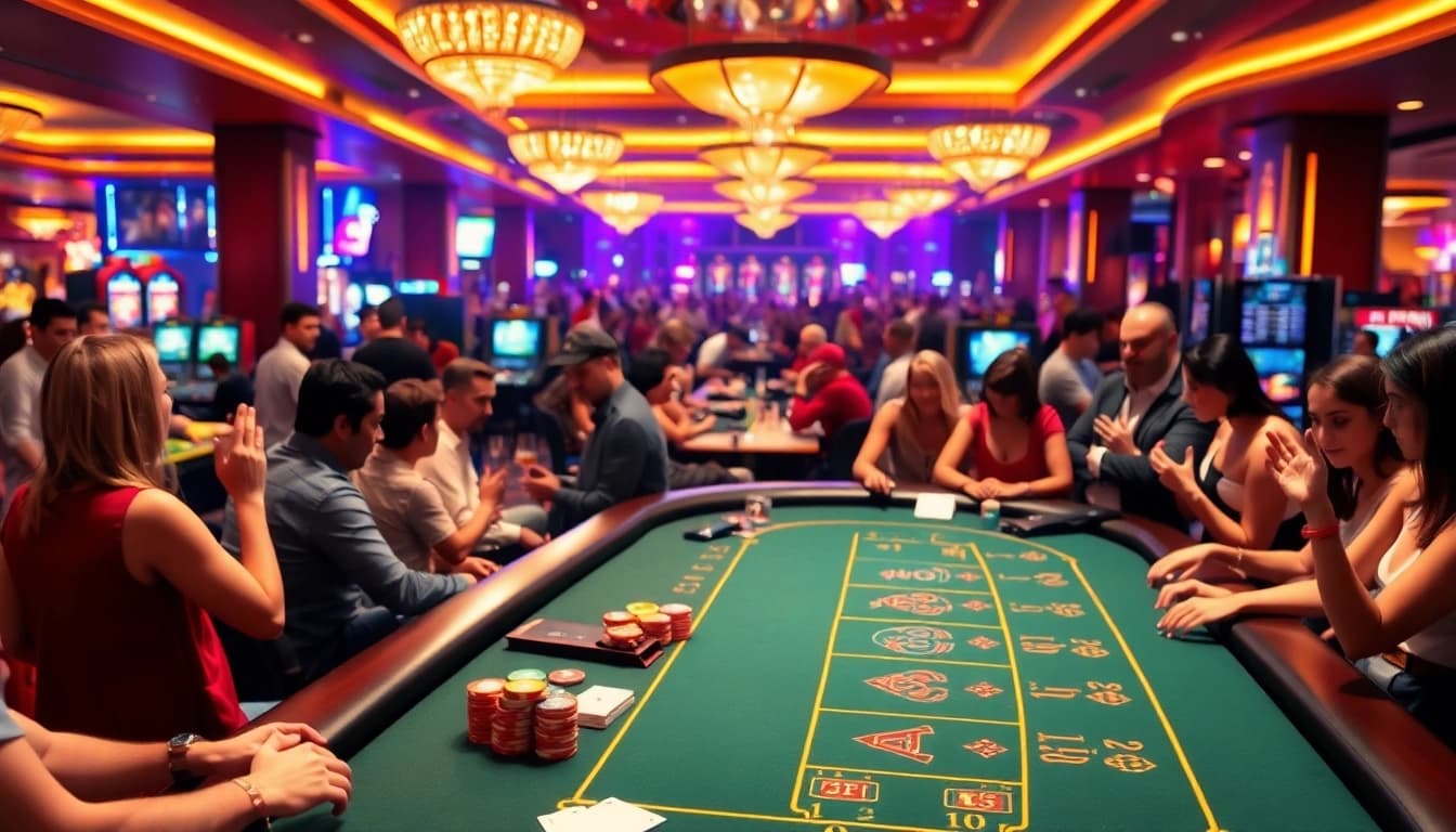 Engaging Non gamstop Casino Uk gaming experience with enthusiastic players and vibrant atmosphere.