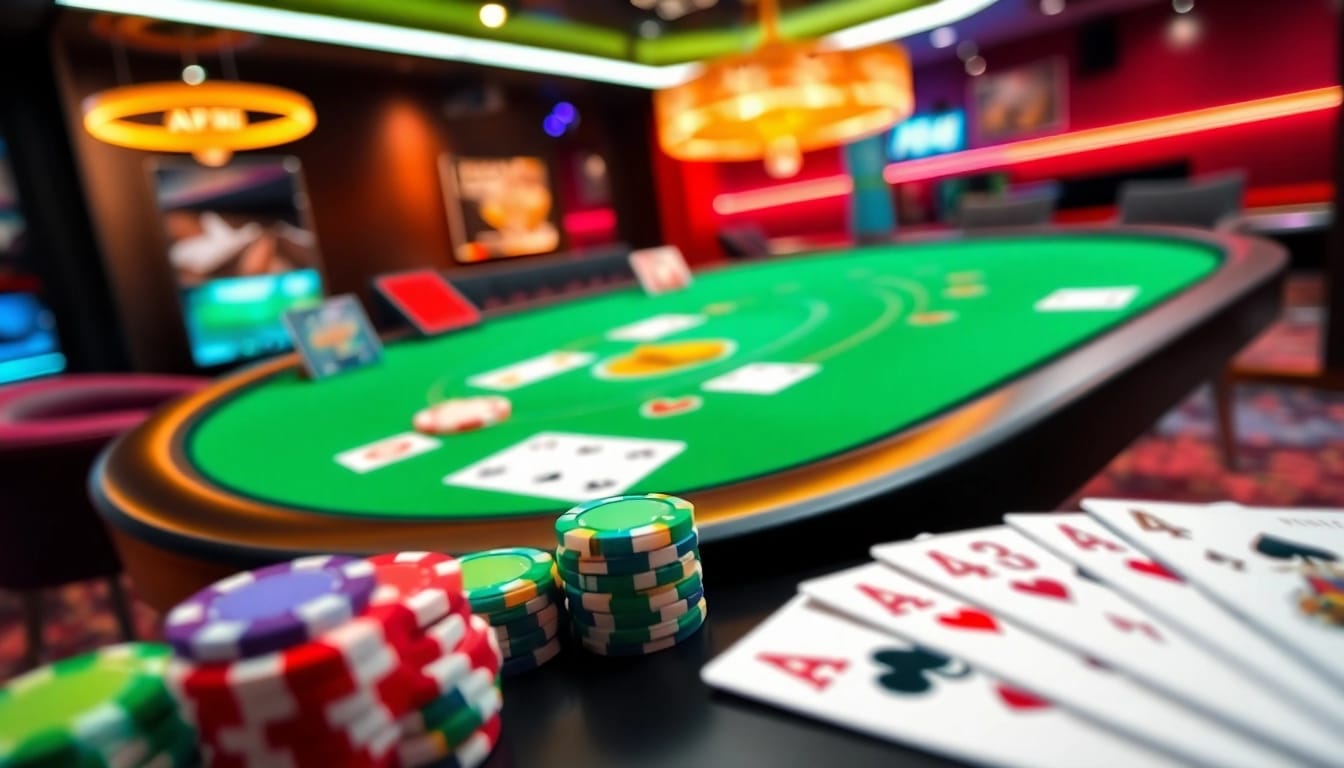 Engaging yono rummy gameplay with colorful cards and chips on a modern gaming table.