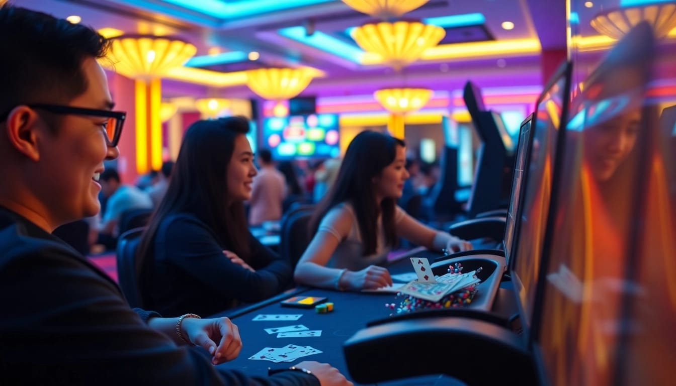 Engaging scene featuring players in a vibrant setting enjoying yono rummy gameplay.