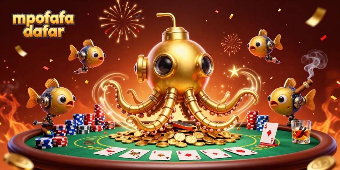Experience winning strategies at mpofafa daftar with a vibrant scene of poker and gold-themed festivities.