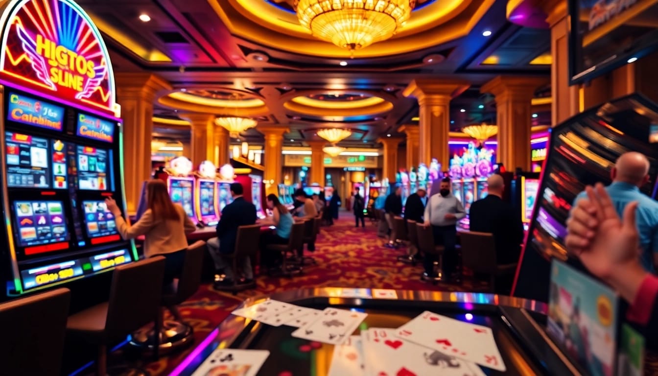 Slot gacor dengan mesin permainan yang cerah dan menarik perhatian di kasino.