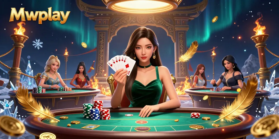 Experience thrilling poker action at Mwplay with a beautiful dealer and strategic gameplay.