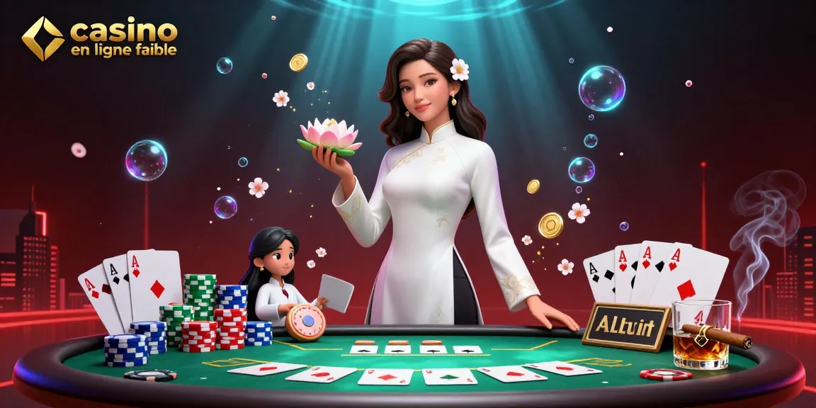 Interagissez avec casino en ligne fiable tout en profitant de jeux de poker et d'éléments de jeu vibrants dans une illustration dynamique en 3D.