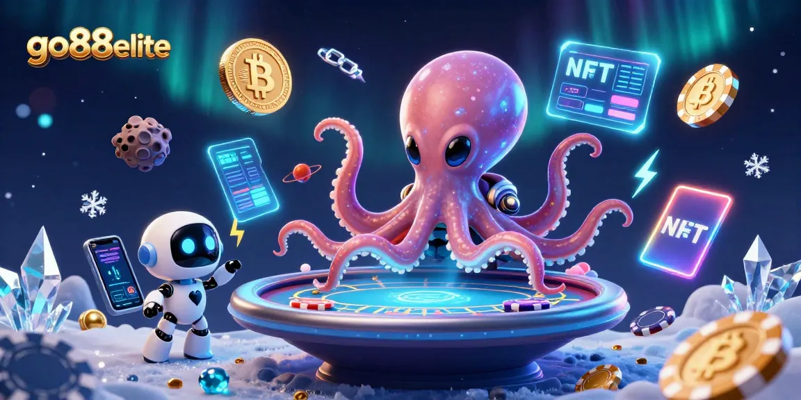Experience the thrill of go88elite with a vibrant alien poker scene showcasing intergalactic gaming excitement.
