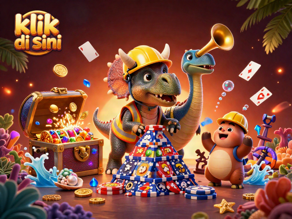 Bergabunglah dalam keseruan bermain dengan "klik di sini", dengan pemandangan kartun 3D penuh warna yang merayakan permainan kasino