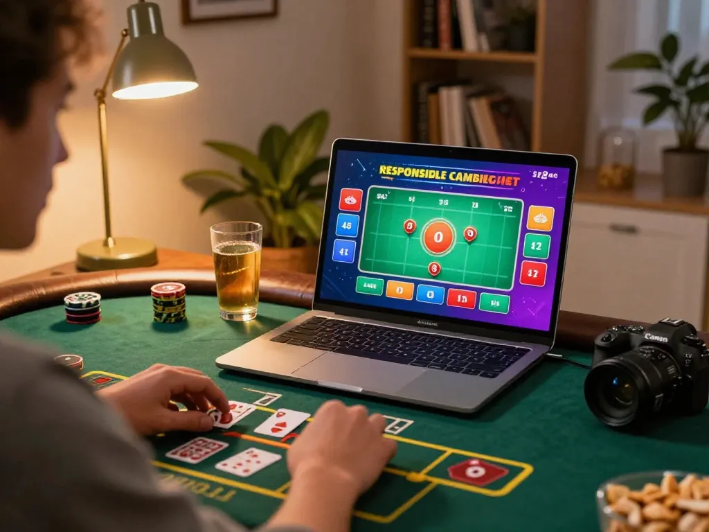 Player enjoying an online blackjack game on their laptop, showcasing superjp strategies for enhanced gameplay.