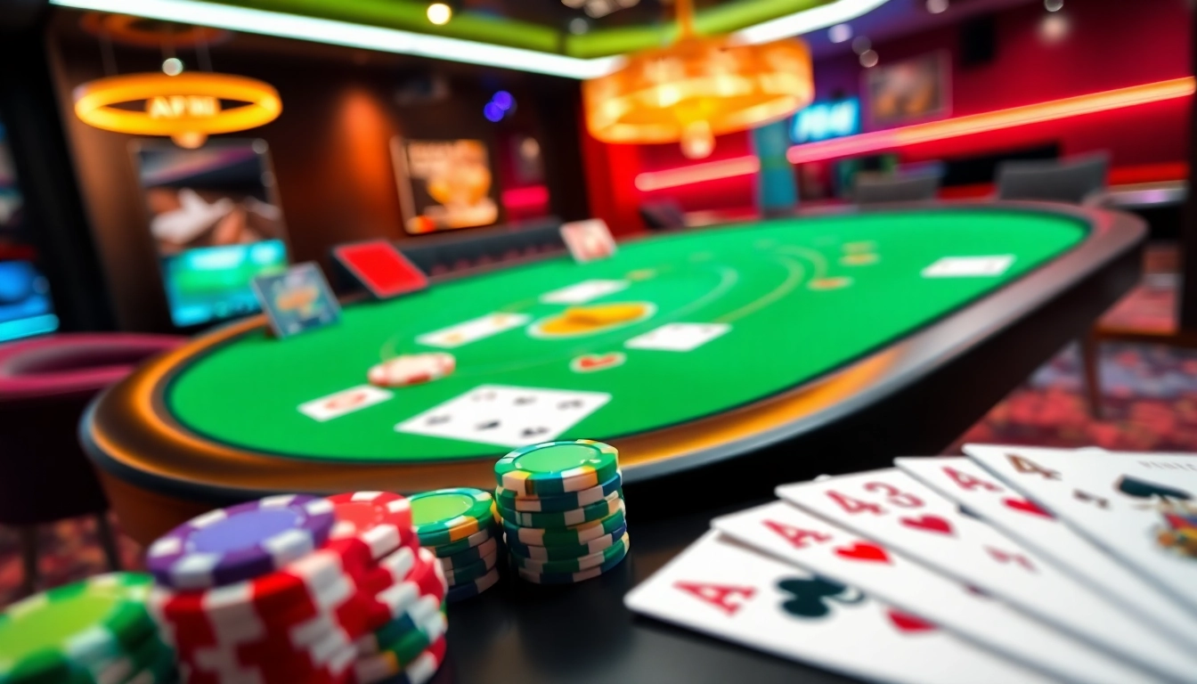 Engaging yono rummy gameplay with colorful cards and chips on a modern gaming table.