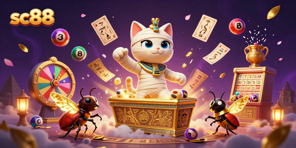 Spin jackpot numbers with sc88 as vibrant mummy and scarab come alive in casino fun.