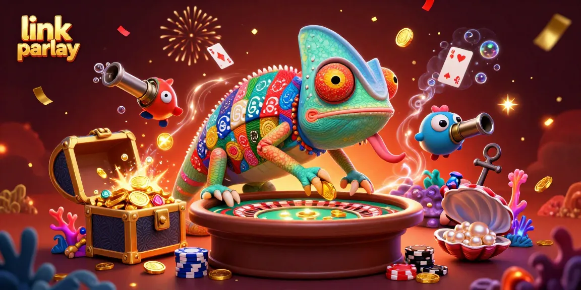 Engage with thrilling link parlay betting adventures in a vibrant casino scene.