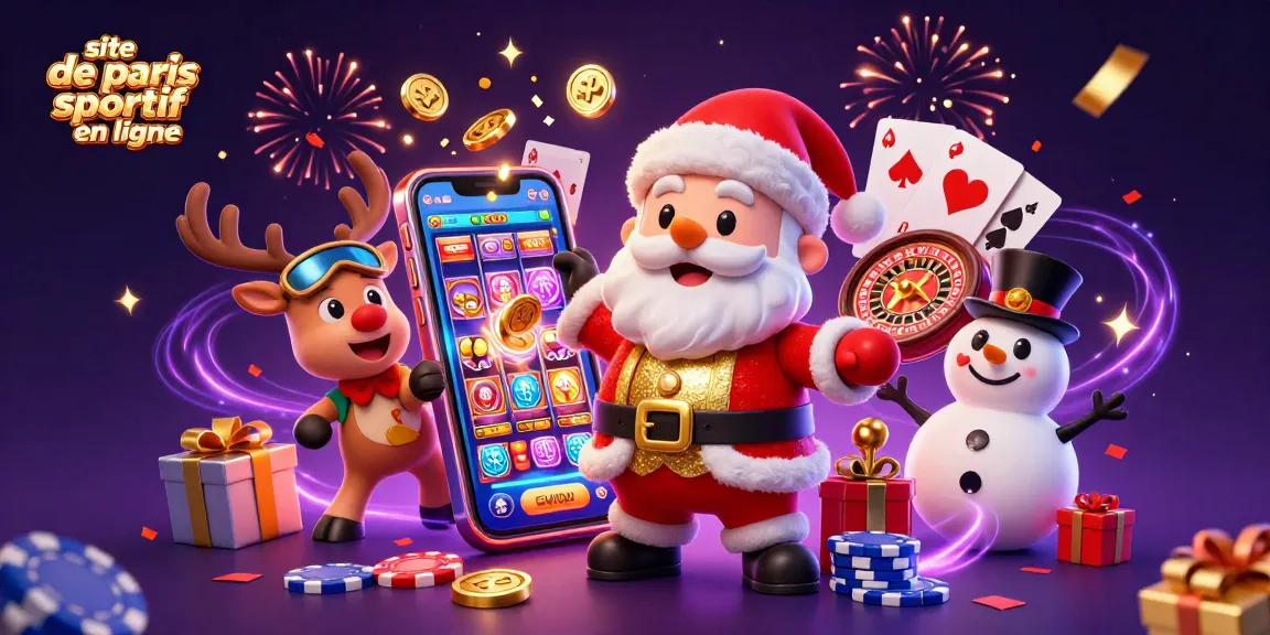 Retirez vos gains instantanément sur un site de paris sportif en ligne avec Santa, un renne et un bonhomme de neige.
