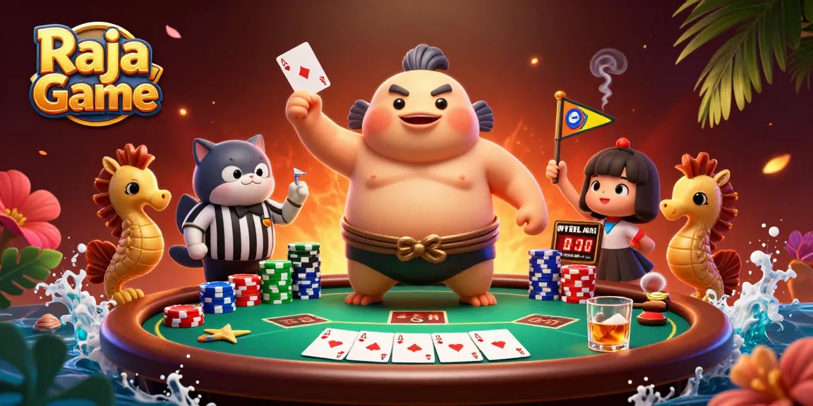 Engage in the thrilling Raja Game with colorful characters and vibrant casino elements.