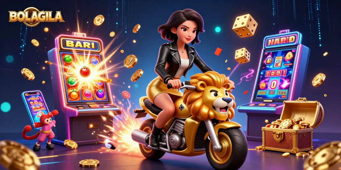 BOLAGILA offers thrilling casino adventures with dynamic slot machines and a lavish golden lion mascot.