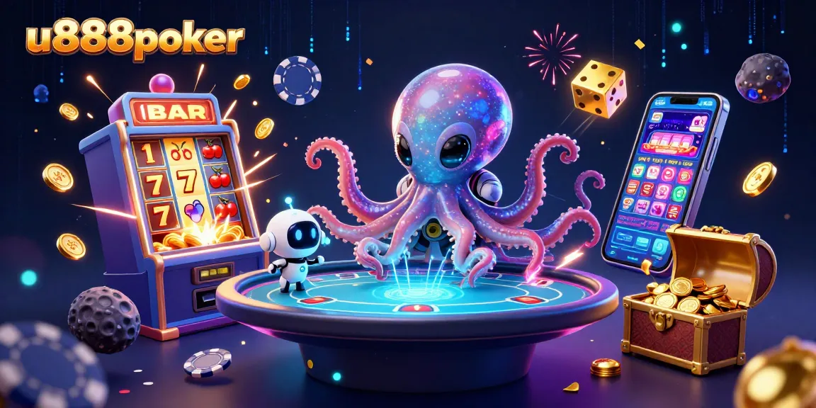 Join the dynamic gaming adventure at u888poker with a vibrant alien poker scene.