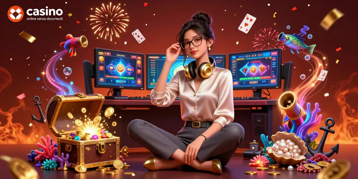 Gioca a giochi emozionanti presso il casino online senza documenti con una scena vibrante ricca di azione e dettagli.