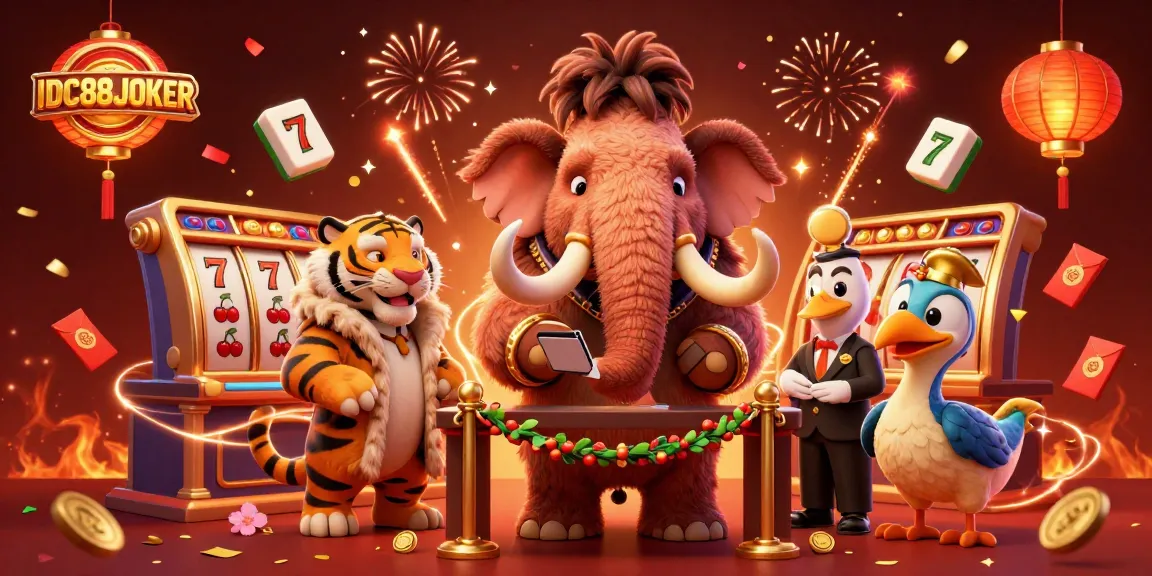 Enjoy winning with IDC88JOKER in a vibrant casino scene featuring animated characters and dynamic game elements.