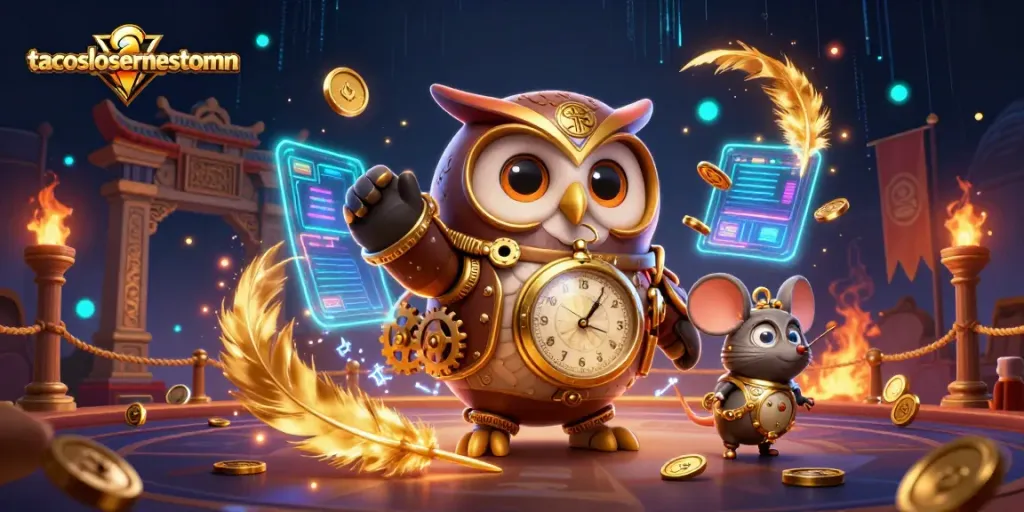 Tembak jackpot dengan tacoslosernestomn dalam ilustrasi kasino yang penuh warna dan detail yang memukau.
