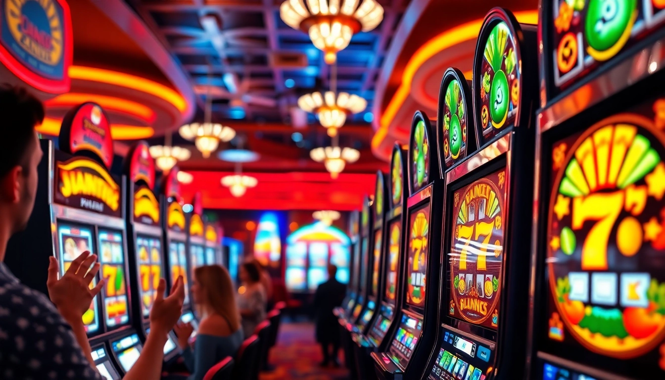 Slot77 menarik perhatian di mesin slot dengan pemain yang bersemangat.