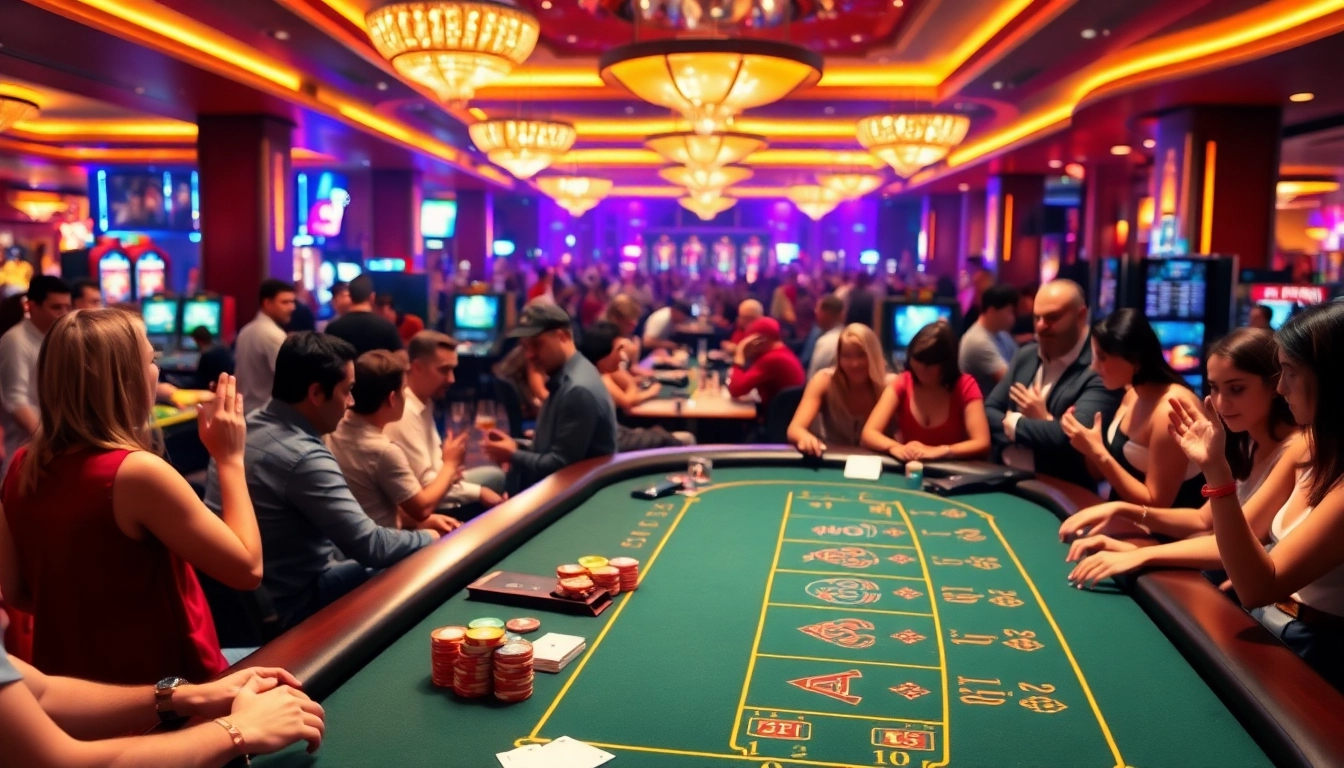 Engaging Non gamstop Casino Uk gaming experience with enthusiastic players and vibrant atmosphere.
