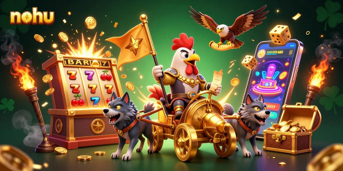 Experience nohu's thrilling jackpot action with vibrant casino elements and dynamic characters.