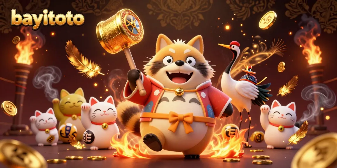 Engage with bayitoto's thrilling online lottery experience featuring playful characters and vibrant scenes.