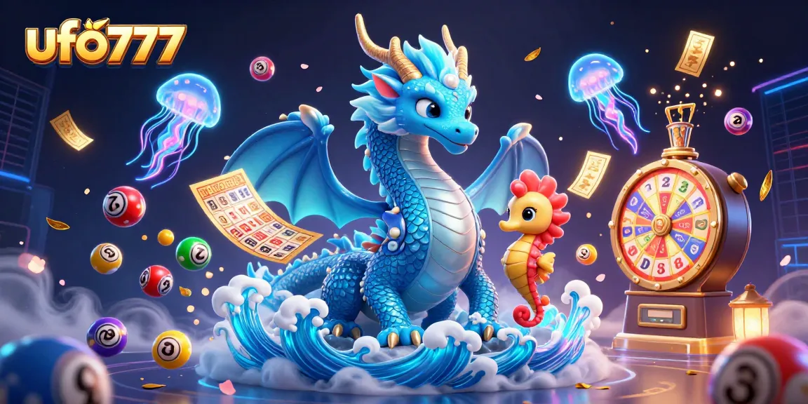 Spin to win with ufo777: a vibrant illustration of colorful lottery elements coming alive!