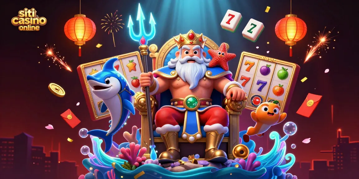 I giocatori esplorano i siti casino online con slot e simboli, circondati da elementi di gioco animati.