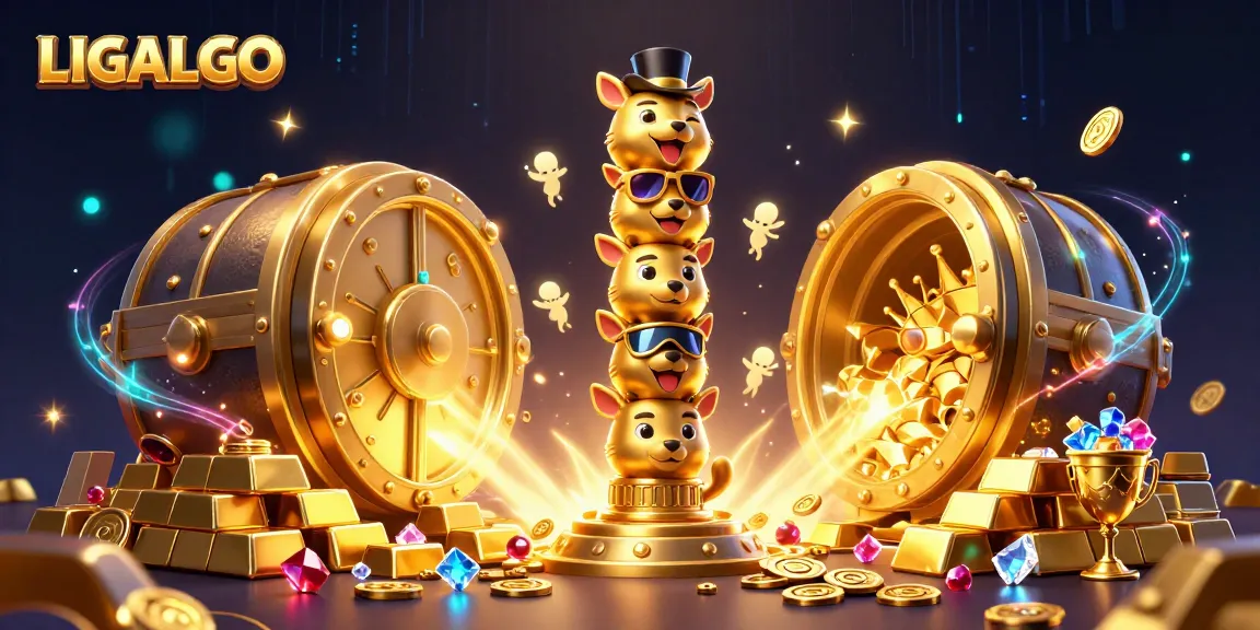 LIGALGO showcases an exciting slot scene with cartoon totem poles and treasure elements