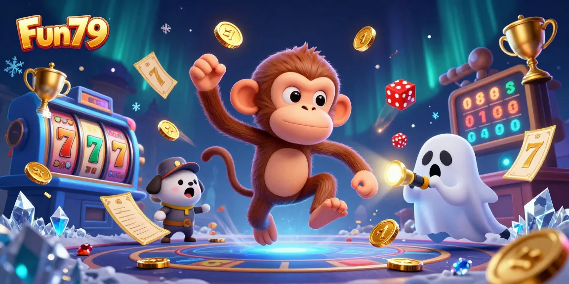 Experience the excitement of Fun79's lively casino gaming with dynamic visuals and golden treasures.