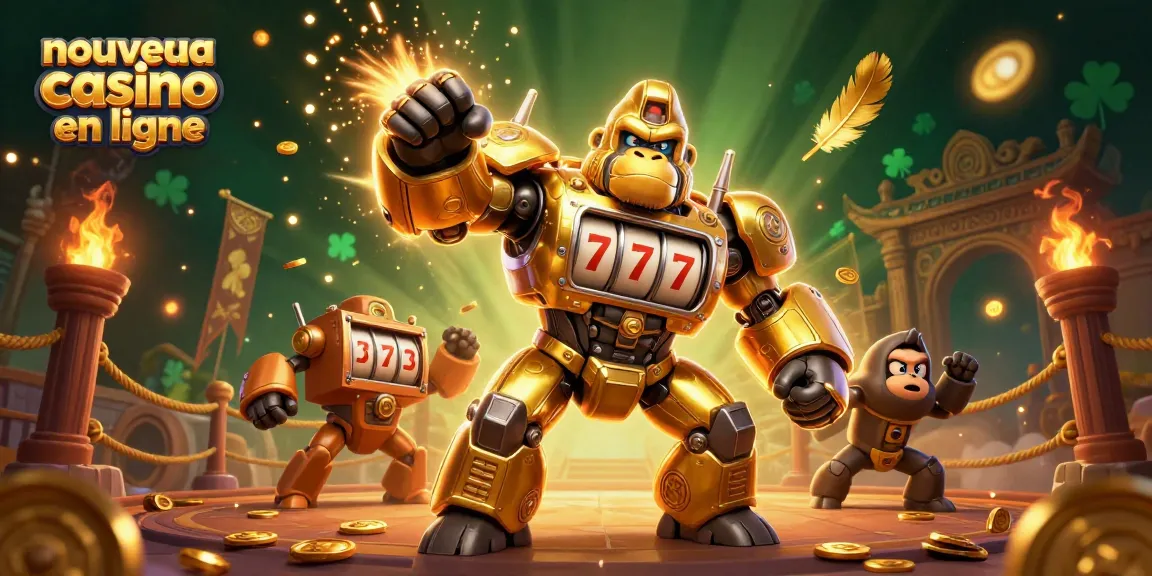 Découvrez le nouveau casino en ligne avec ce mech gorille doré inspiré des machines à sous.