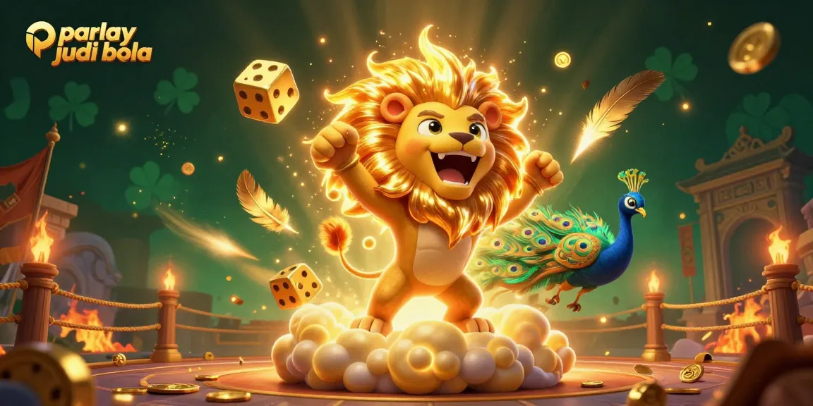 Experience parlay judi bola in a vibrant casino illustration filled with golden elements and dynamic action.
