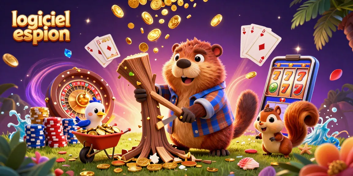 Collectez les pièces d'or avec logiciel espion dans une scène de casino dynamique et ludique.