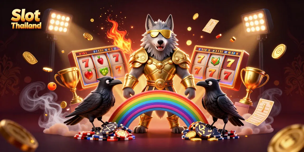 Mainkan Slot Thailand dengan Odin dan burung ravennya dalam ilustrasi kasino yang menakjubkan.