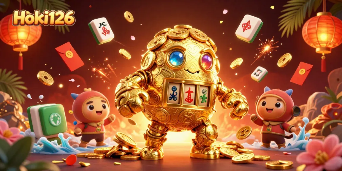 Experience thrilling gaming adventures at Hoki126 with our captivating golden golem and festive symbols.