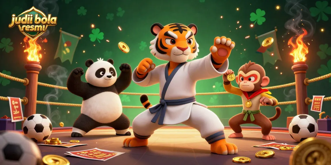 Engage in judi bola resmi with an exciting sports betting scene featuring animated characters in action.