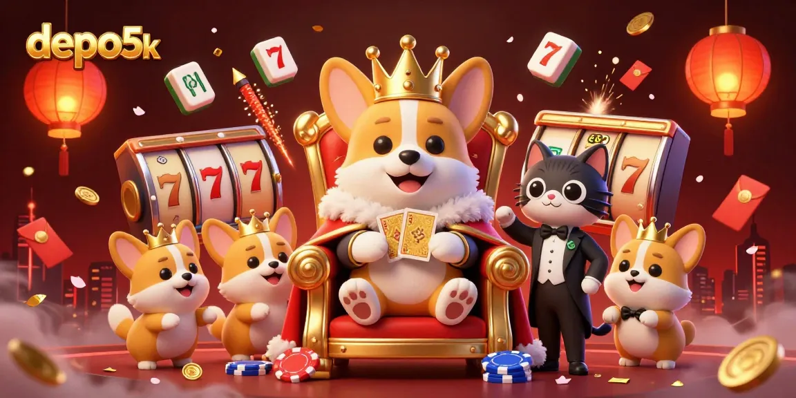 Experience thrilling gameplay with depo 5k at a vibrant online slot casino, showcasing exciting slot reels and big wins.