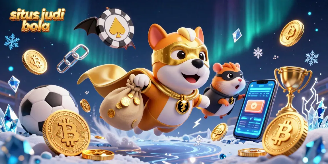 Engage with situs judi bola through our dynamic superhero illustration featuring exciting sports betting elements.